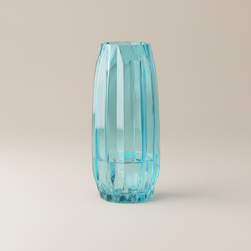 Vase en verre nordique bleu taille L