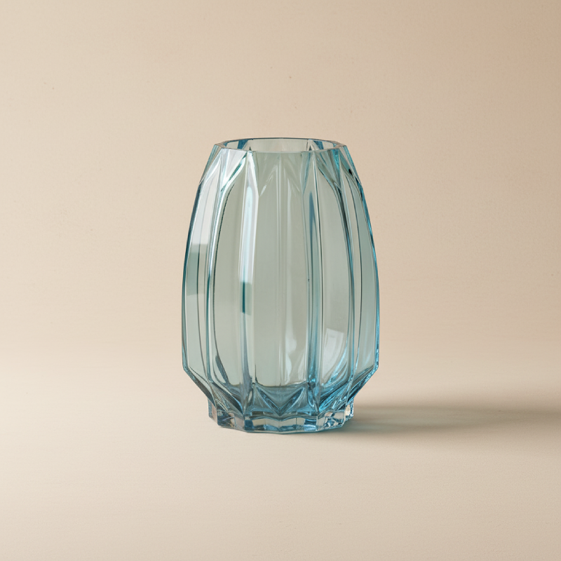 Vase en verre nordique bleu taille M