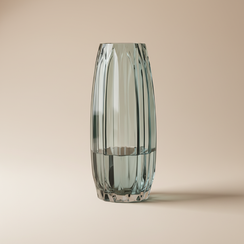 Vase en verre nordique gris anthracite taille L