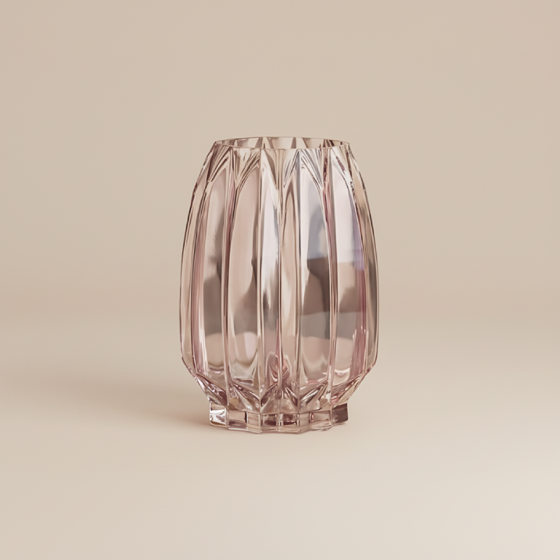 Vase en verre nordique rose taille M