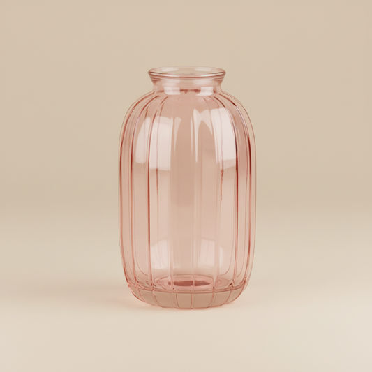 Vase en verre rose type 2