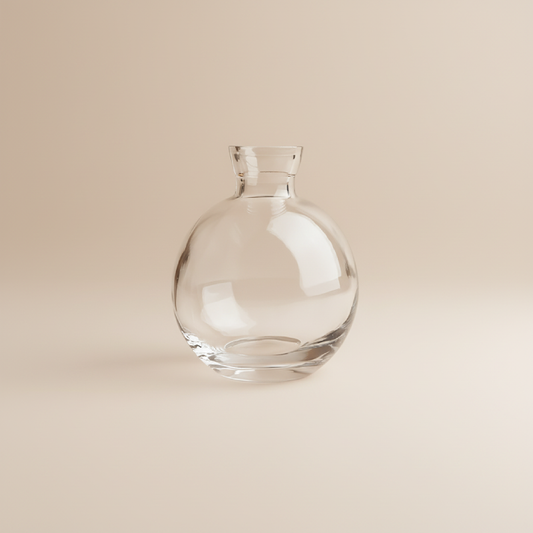 Vase en verre transparent arrondi