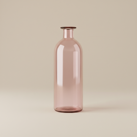 Vase en verre transparent marron bouteille taille L