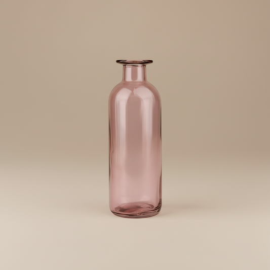 Vase en verre transparent marron bouteille taille M