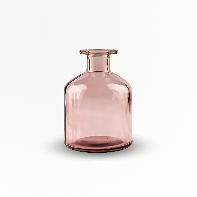 Vase en verre transparent marron bouteille taille S