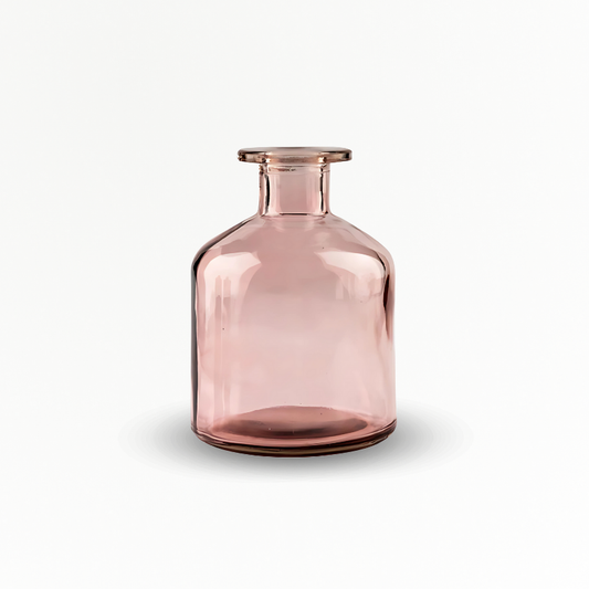 Vase en verre transparent marron bouteille taille S
