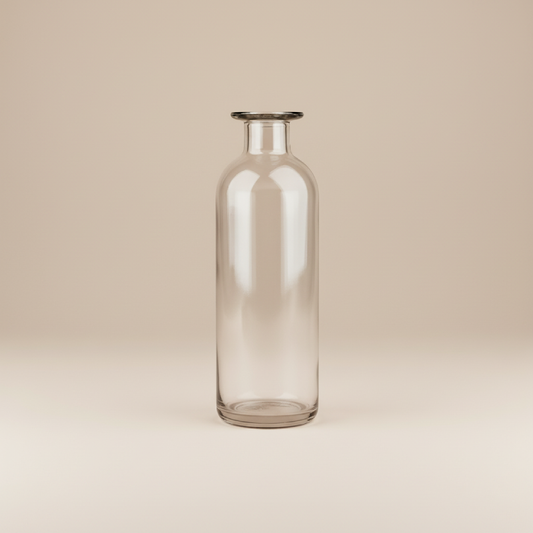 Vase en verre transparent noir bouteille taille M