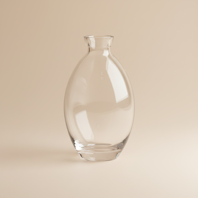 Vase en verre transparent ovale