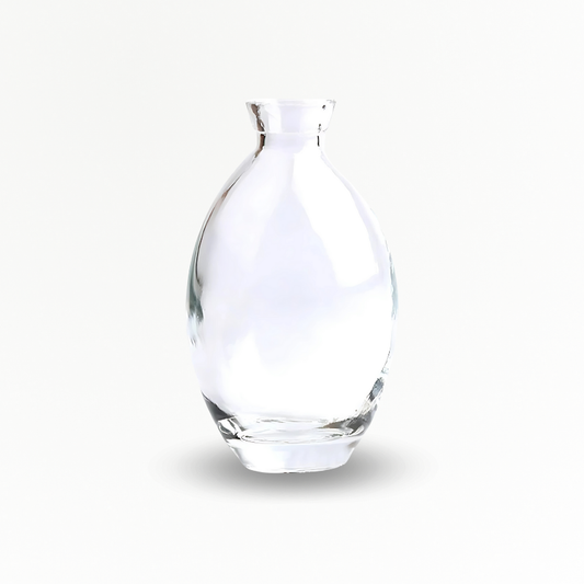 Vase en verre transparent ovale