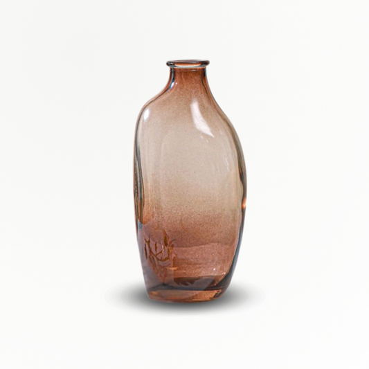 Vase en verre transparent stylisé marron