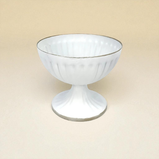 Vase métal centre de table blanc taille S
