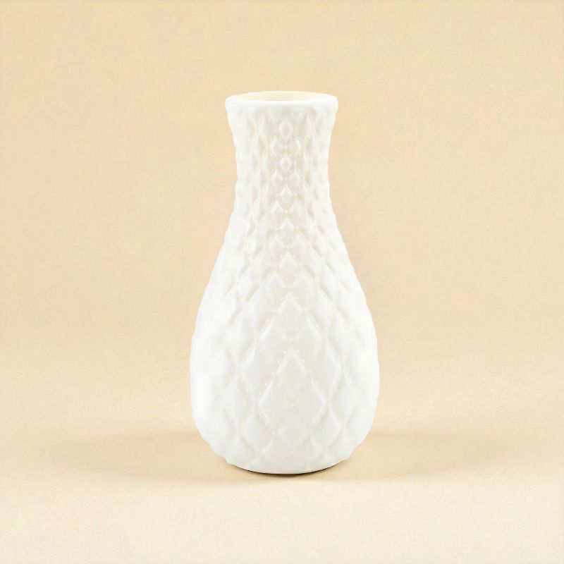 Vase matelassé blanc