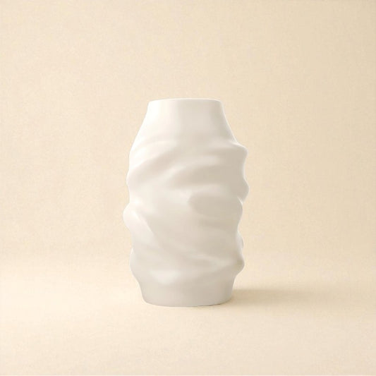 Vase ondulé blanc M