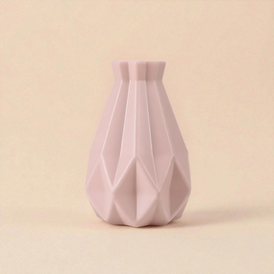 Vase origami conique rose