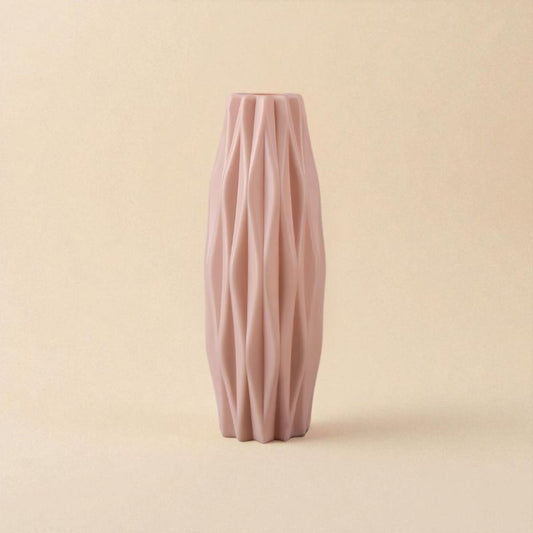Vase origami cylindrique rose