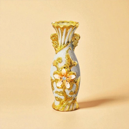 Vase porcelaine fleur dorée taille S