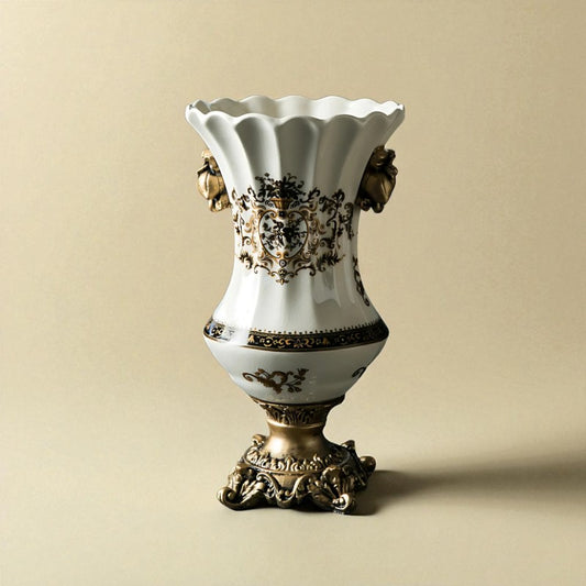 Vase porcelaine tulipe doré