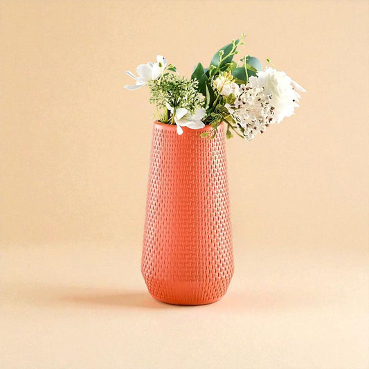 Vase texturé orange