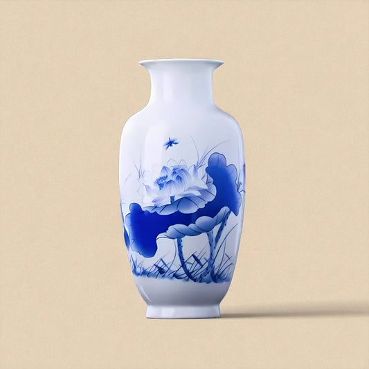 Vase vintage chinois décor bleu type 7