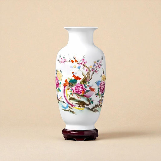 Vase vintage chinois fleur pivoine