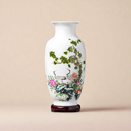 Vase vintage chinois grue type 2