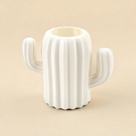 Vase cactus blanc