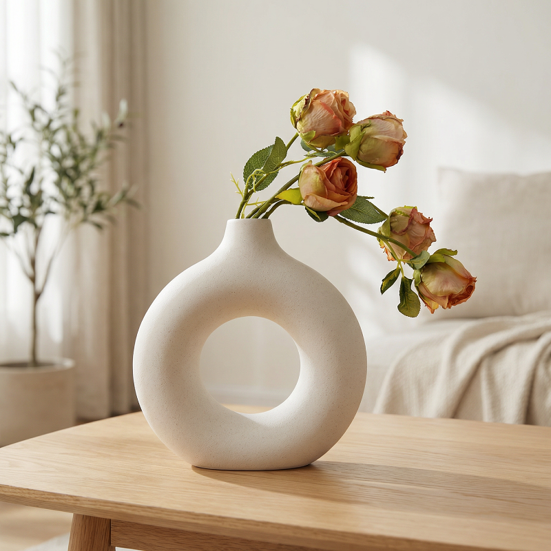 Vases en céramique design circulaire – Style minimaliste moderne