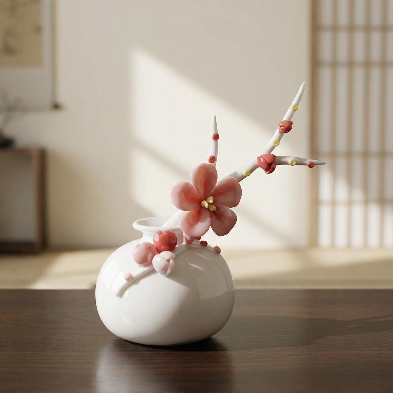Vases en céramique fleurs de prunier – Collection design élégante