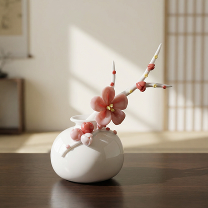 Vases en céramique fleurs de prunier – Collection design élégante