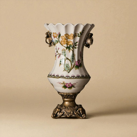 Vase porcelaine tulipe jaune