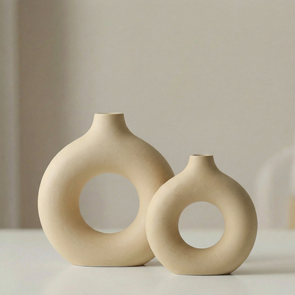 Vases en céramique design circulaire – Style minimaliste moderne
