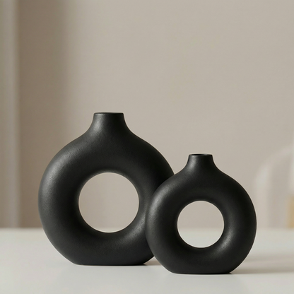 Vases en céramique design circulaire – Style minimaliste moderne