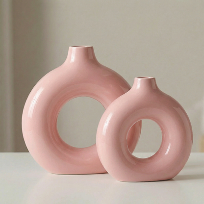 Vases en céramique design circulaire – Style minimaliste moderne