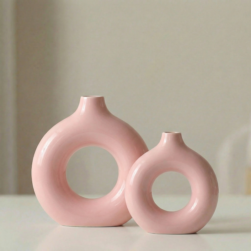 Vases en céramique design circulaire – Style minimaliste moderne