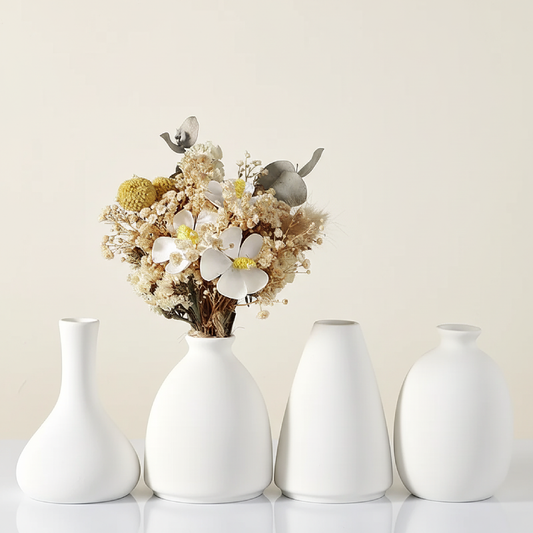 Vases en ceramique design blanc collection