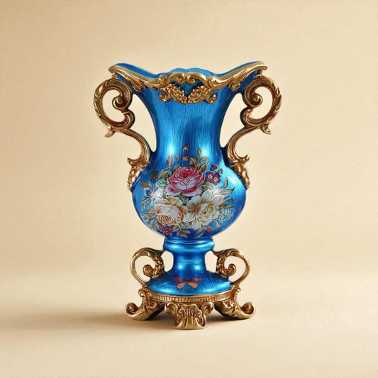 Vase porcelaine bleu luxe