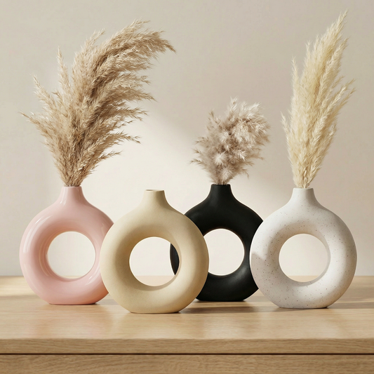Vases en céramique design circulaire – Style minimaliste moderne